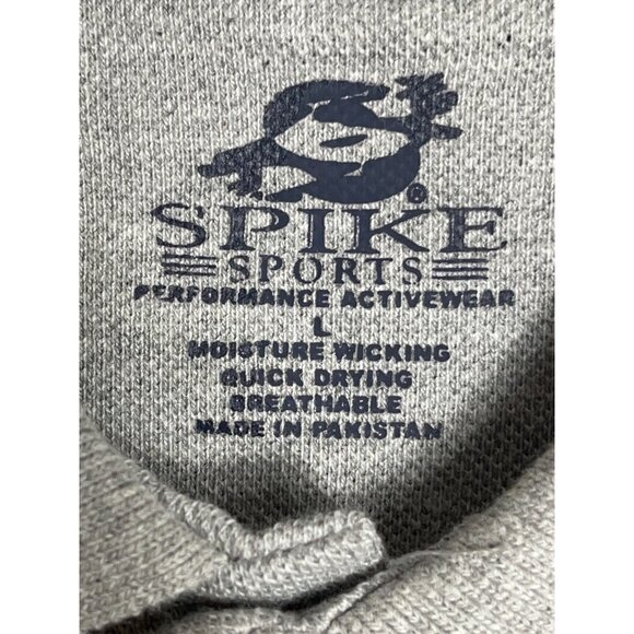New Golf Shirt Polo Henley Gray Knit Short Sleeve Spike Sports Athletic Mens L - Picture 4 of 8